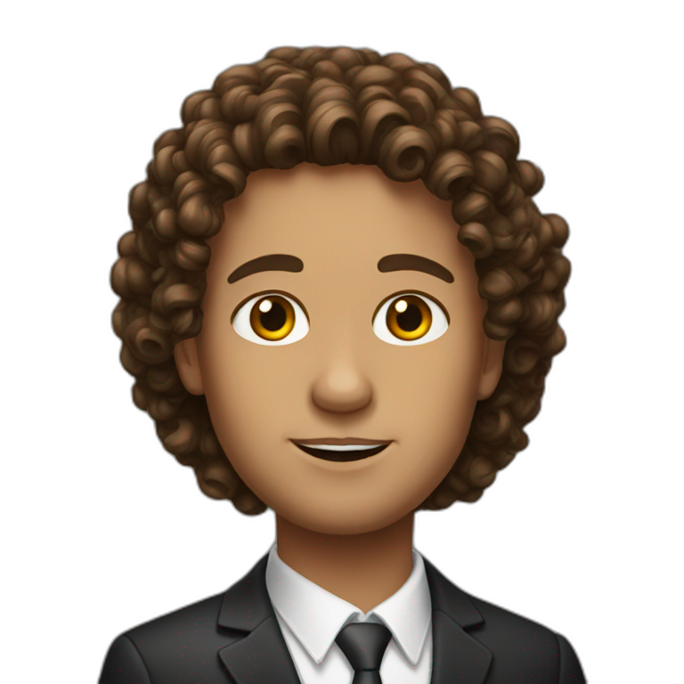 lawyer with curly brown hair emoji