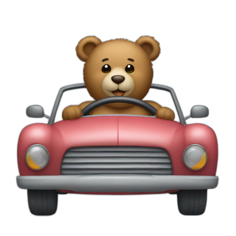 Teddy bear fashion in car