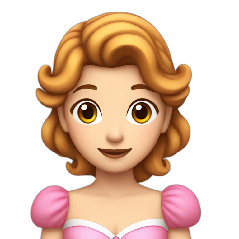 princess peach girl with brown hair emoji