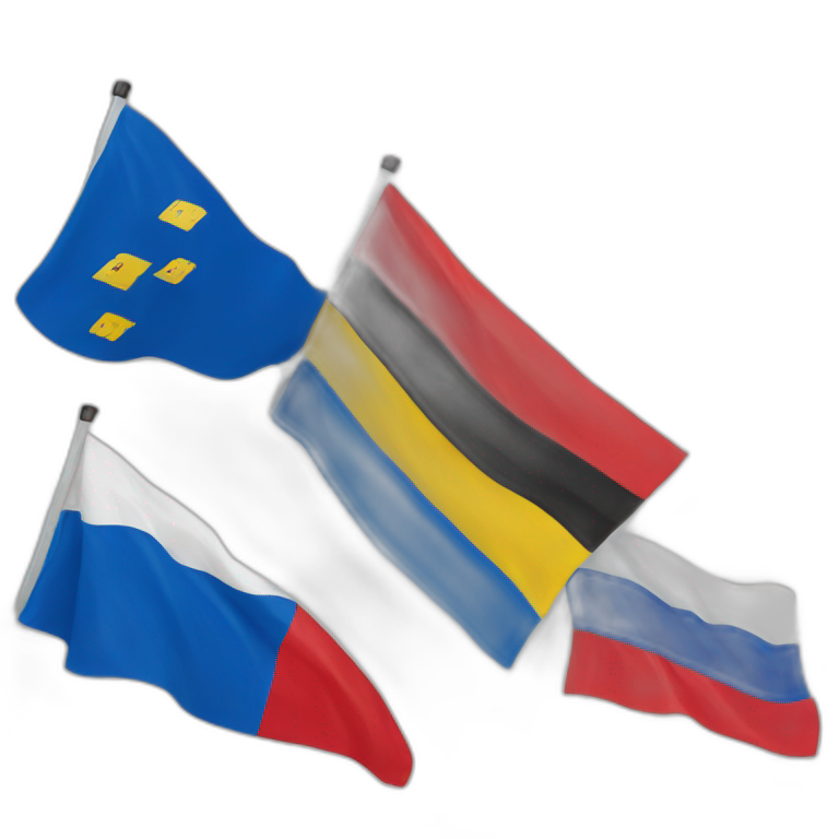 ukrain flag mixed with russian flag with german flag  emoji