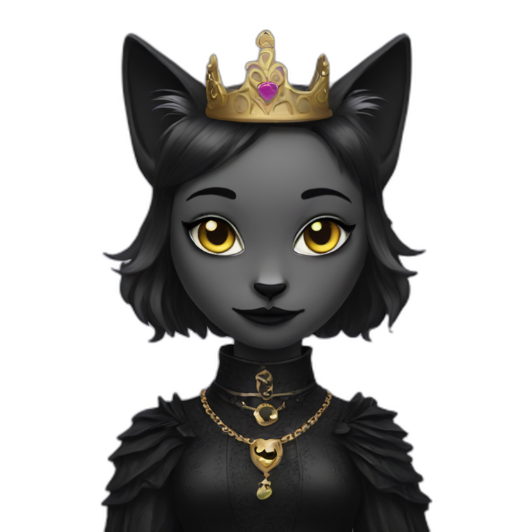 cat goth princess emoji