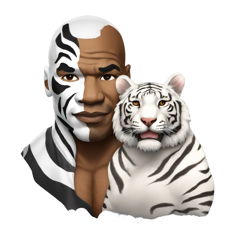 Mike tyson with white tiger emoji