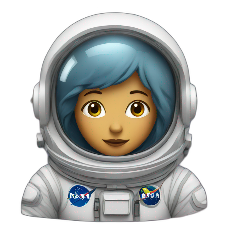 astronaut woman in space through stars emoji