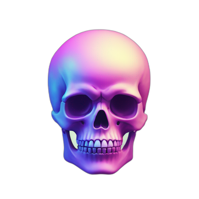 skull neoon vaporwave emoji