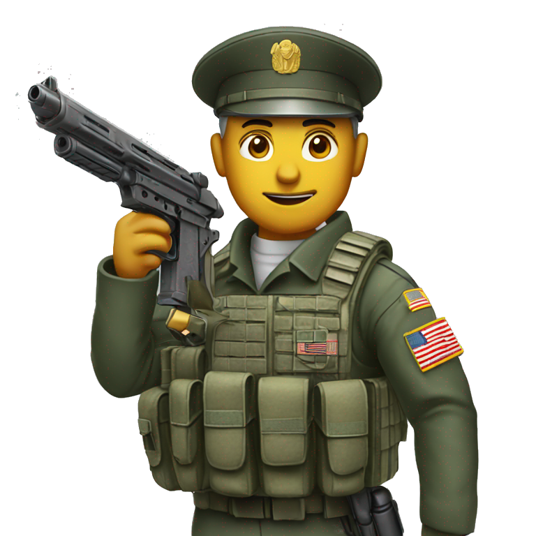 Army commander with a gun￼ emoji