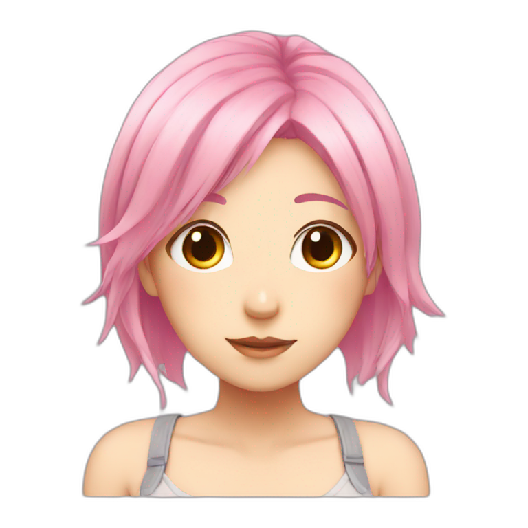 Anime girl with pink hair emoji