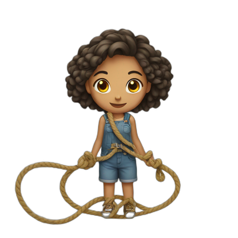 Girl with rope emoji