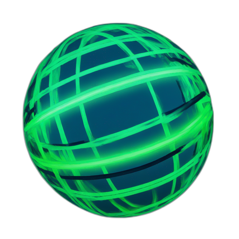 blue green neon ball emoji