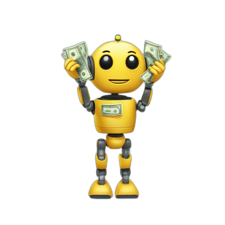 ROBOT WITH MONEY IN HIS HANDS emoji