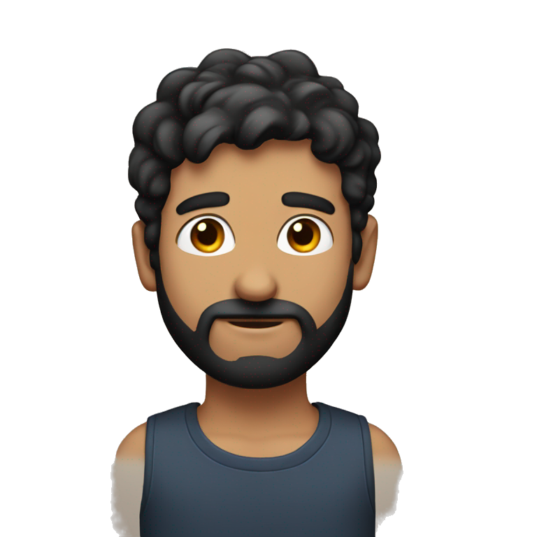 guy with nose above average with black hair and beard emoji