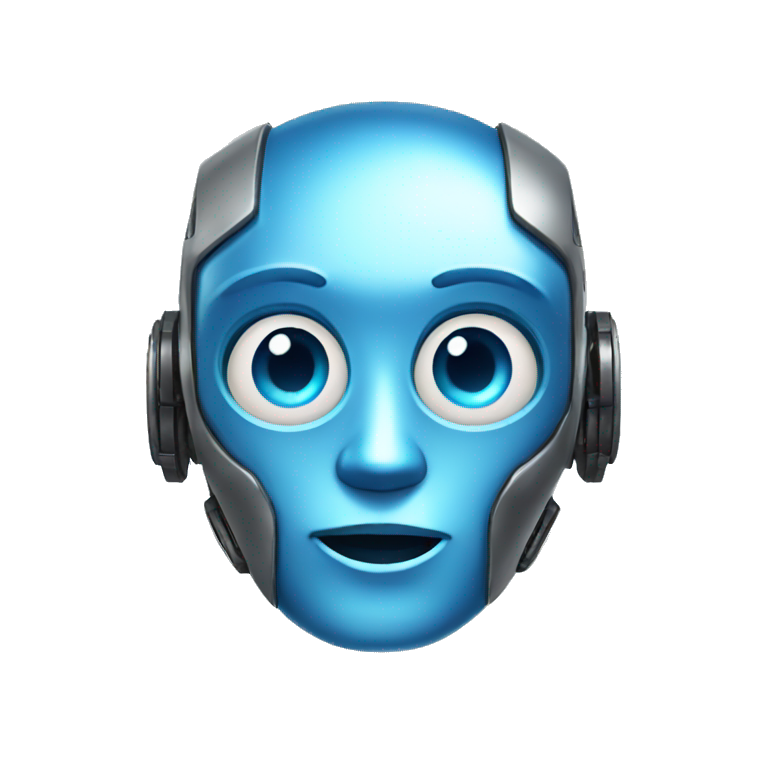 robot face with blue eyes  emoji