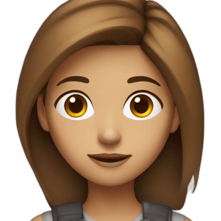 developer girl brown hair emoji