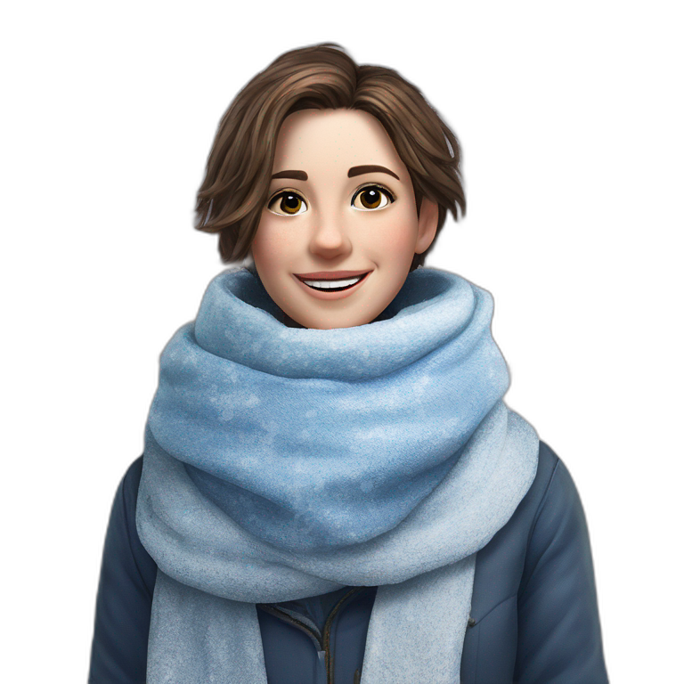 winter girl in snow emoji