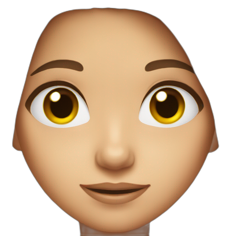 Girl with brown hair and brown eyes emoji