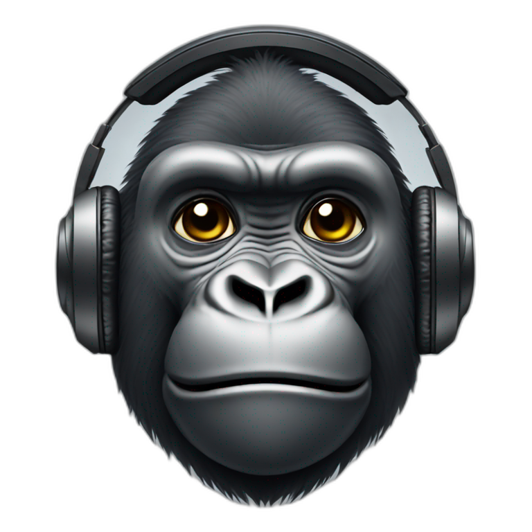 Gorilla with headphones emoji