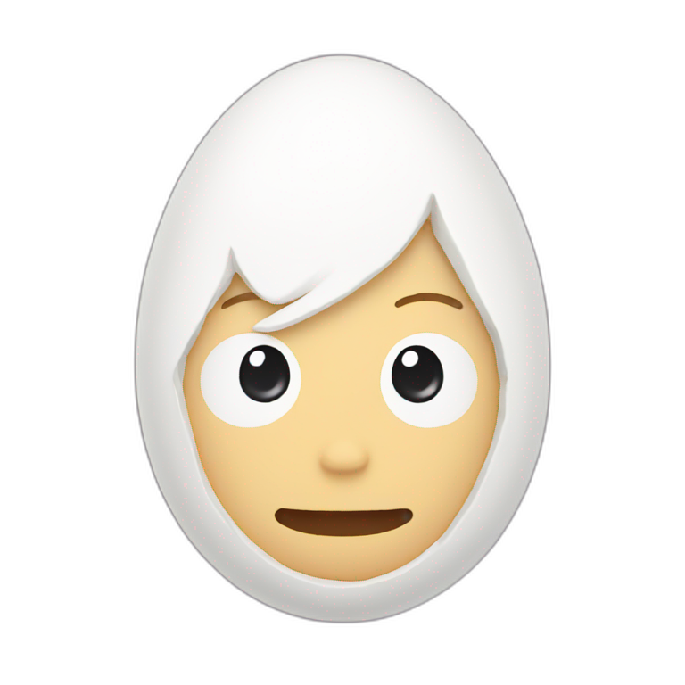 egg with satoru goujou face emoji