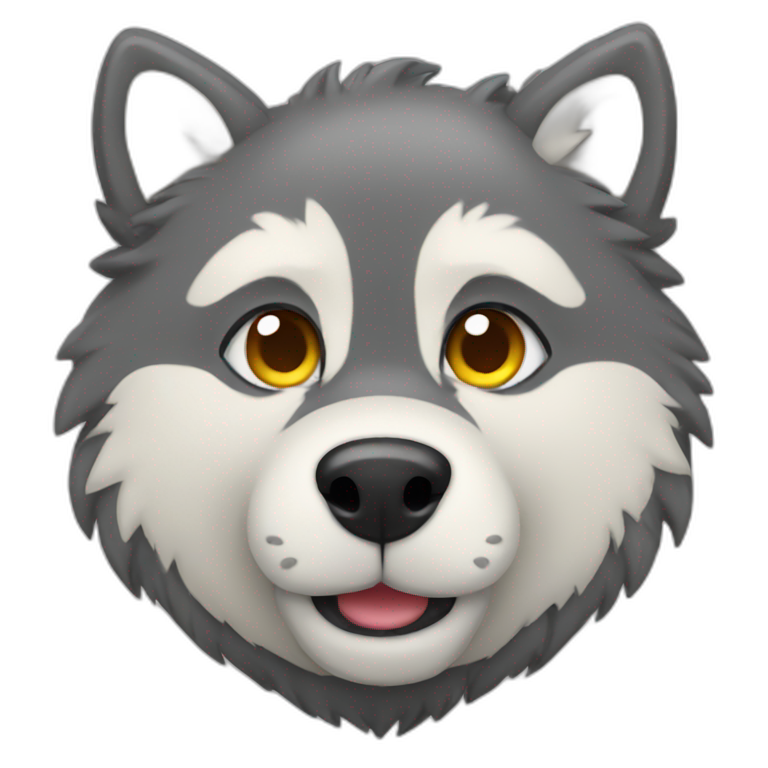 Cute little Chubby Wolf emoji