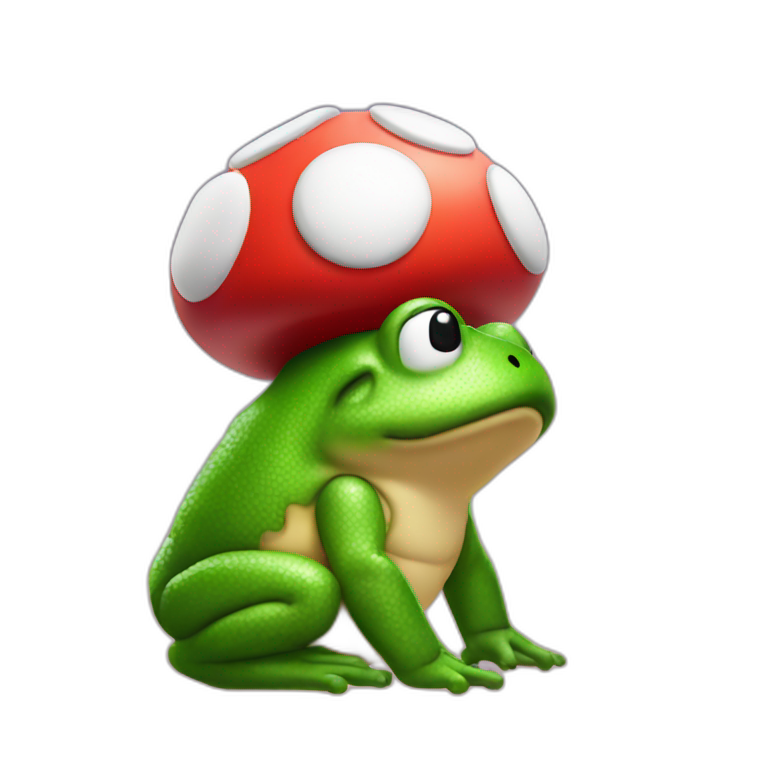 Mario kiss toad emoji
