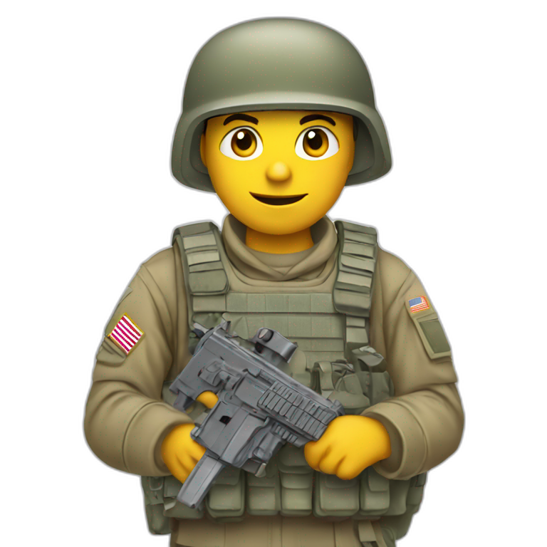 soldier holding computer keyboard emoji