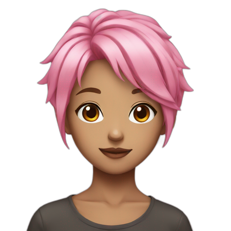 anime girl pink hair emoji