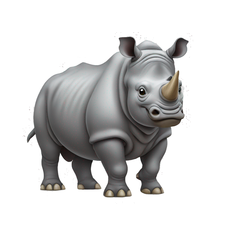 Rhinoceros wearing fur emoji