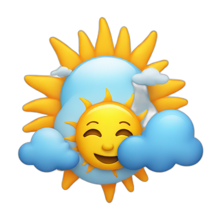 a sun with a cloud emoji