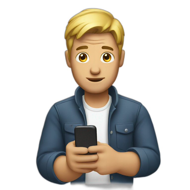 man showing something on his phone emoji