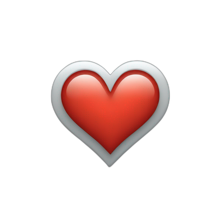 Heart- half grey half red emoji