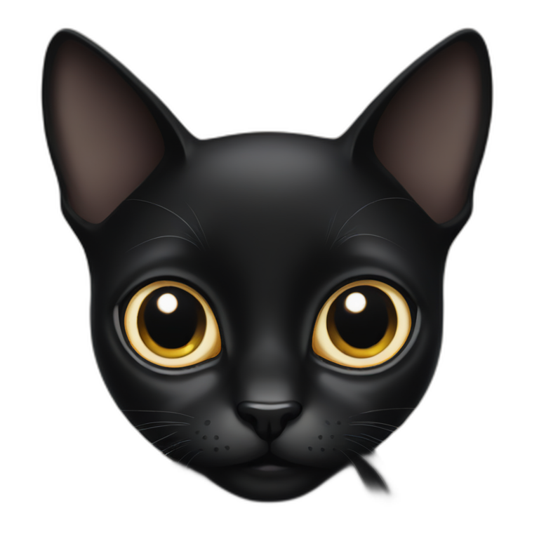 Black cat big eyes emoji