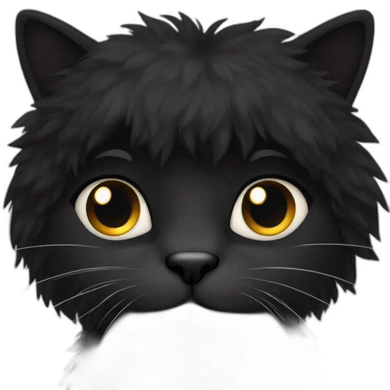 Black furry cat emoji