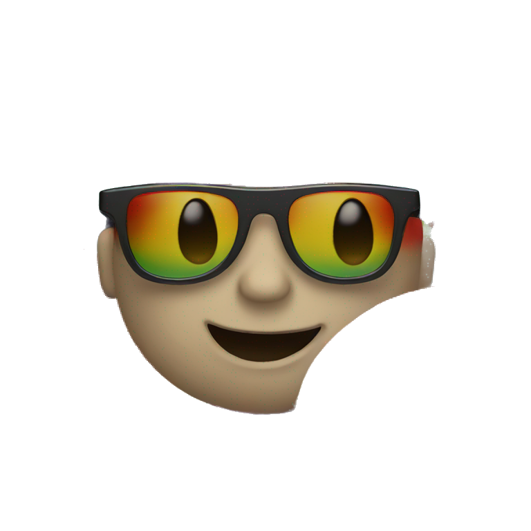 Rainbow face with sunglasses emoji