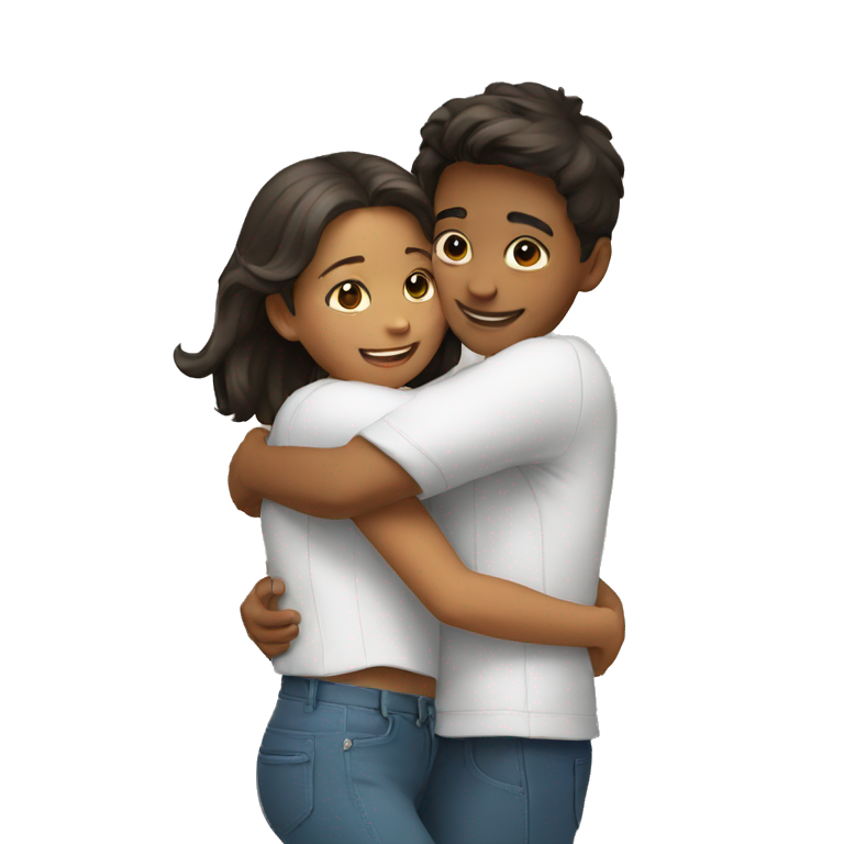 Boy and girl huging emoji
