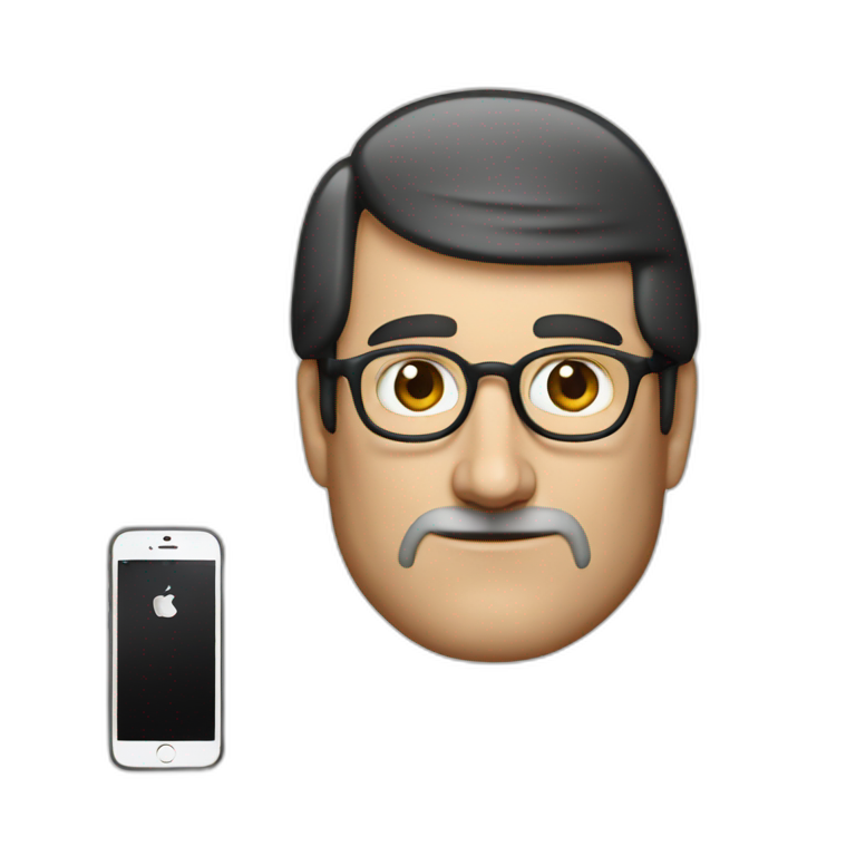 steve jobs con iphone emoji
