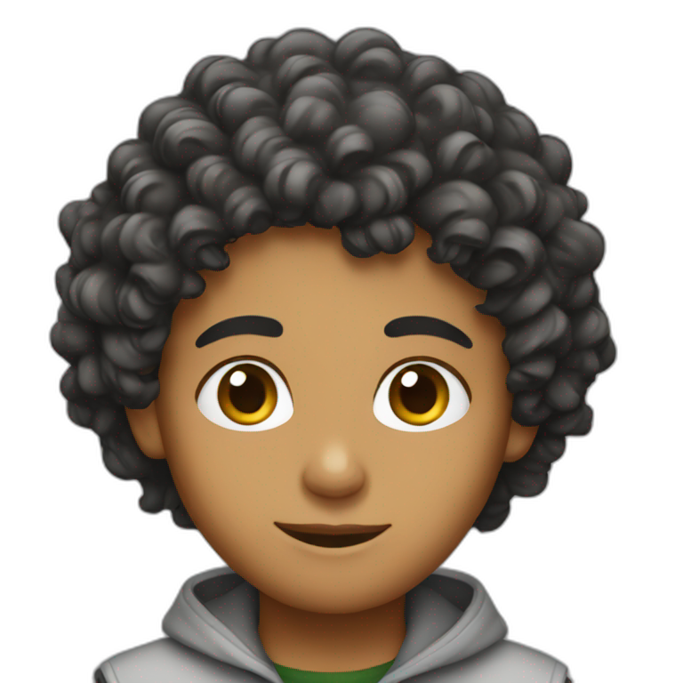 An Arab boy with curly hairs emoji