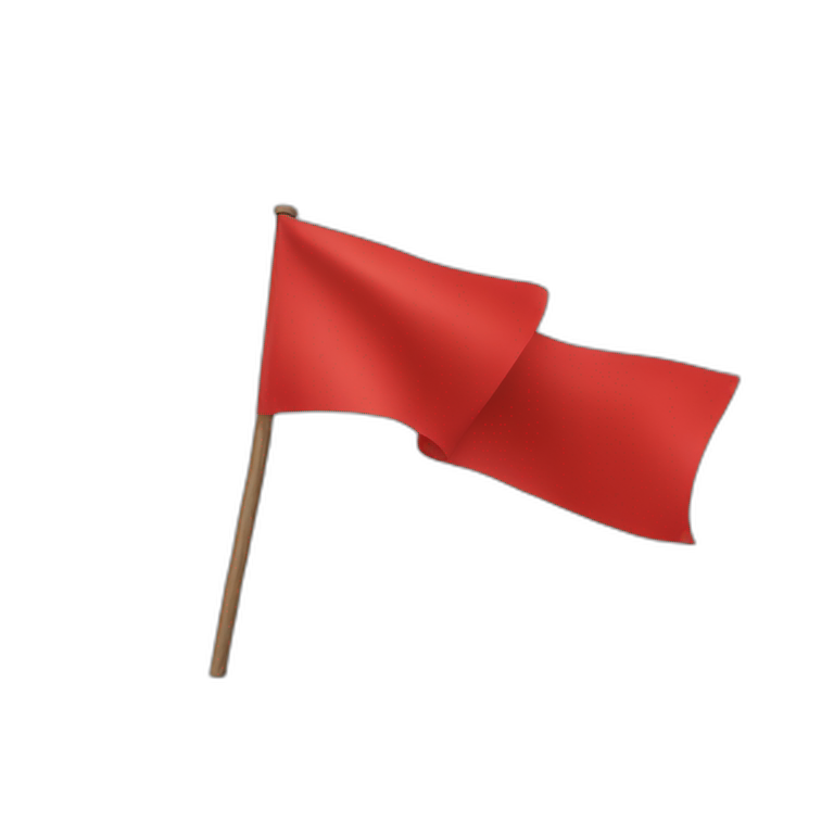 A complete red colour plain flag without any design  emoji