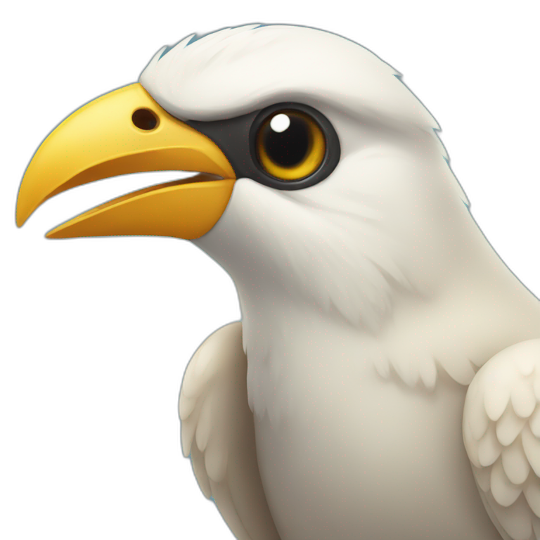 Bird with a wet beak emoji