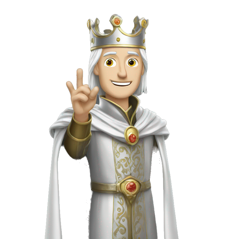 king baldwin IV raising his hand in silver full emoji