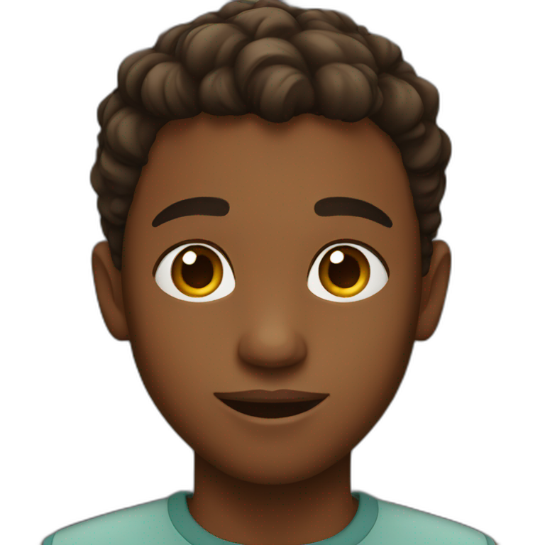 a boy with brown skin and brown eyes emoji