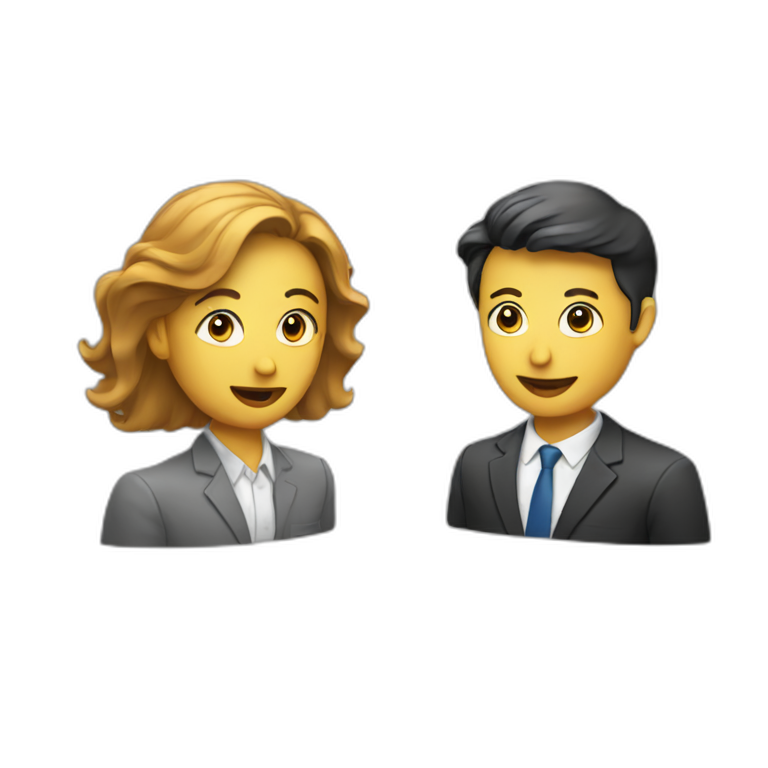 person interviewing another person for a job emoji