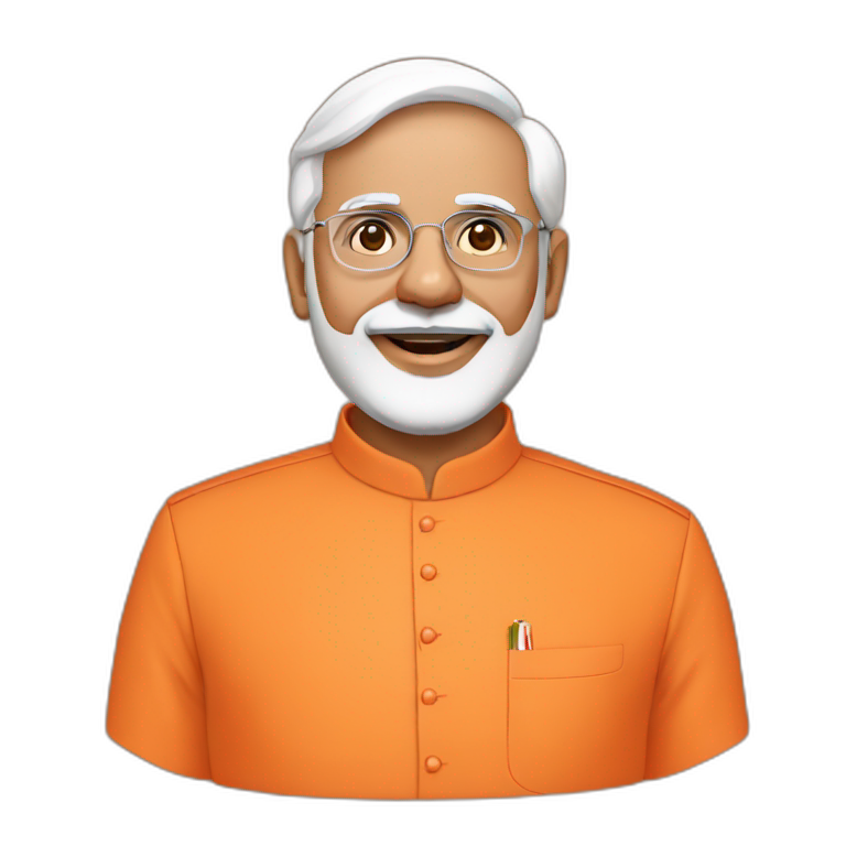 Narendar Modi in an orange kurta emoji
