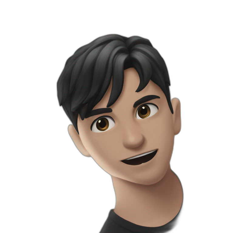 black-haired boy in portrait emoji