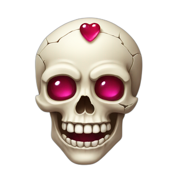 skull with ruby teeth emoji