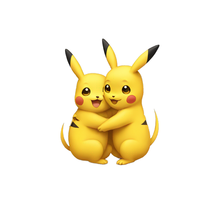 pikachus hugging each other emoji