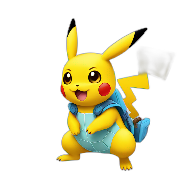 Pikachu fusion with squirtle emoji