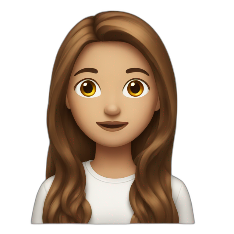 Girl with long brown hair emoji