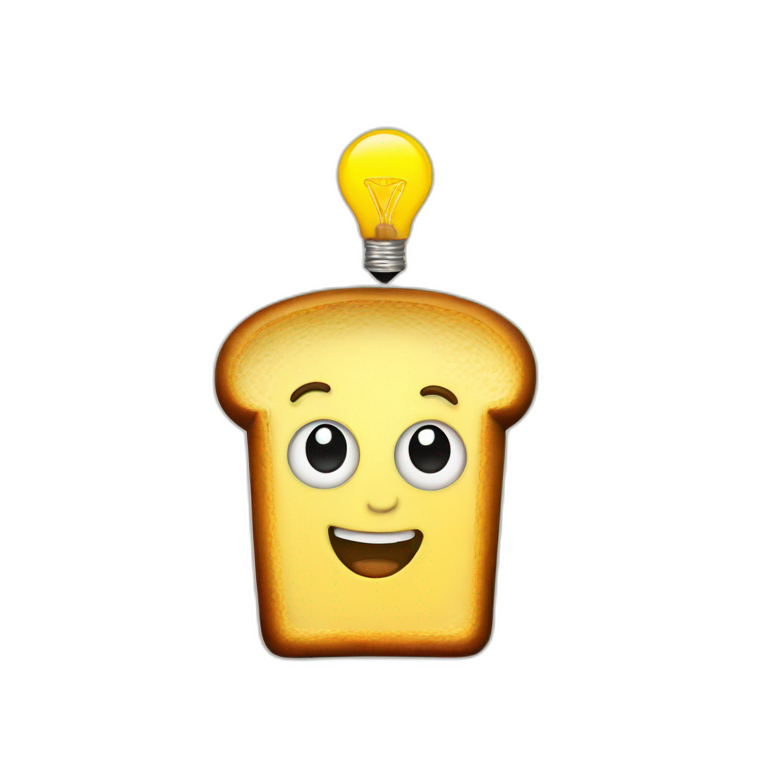 toast with a lightbulb above head emoji