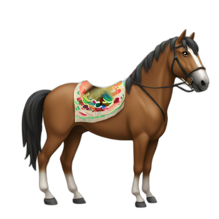 Mexican flag with an horse emoji