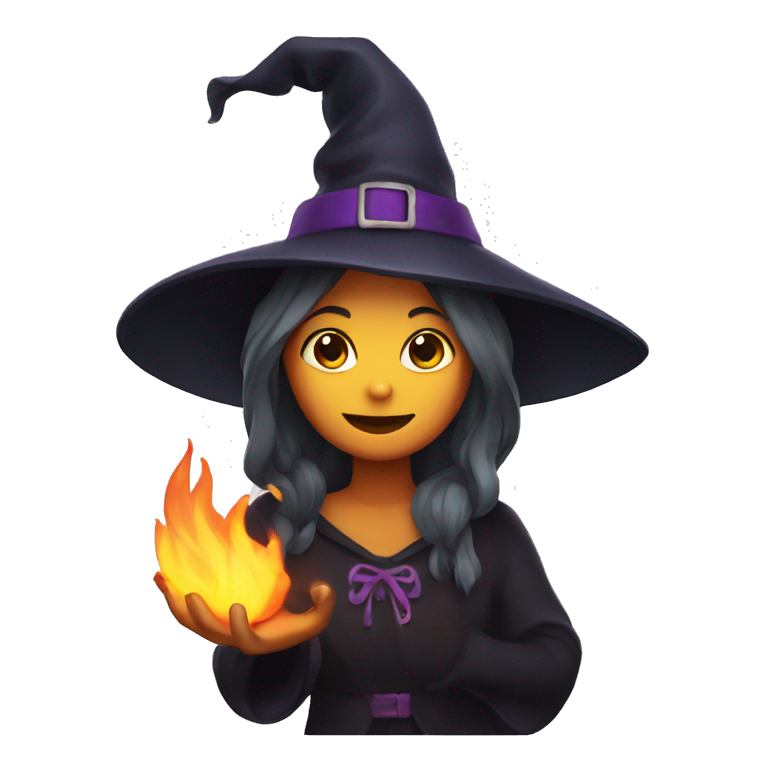 witch with flame on her hand emoji