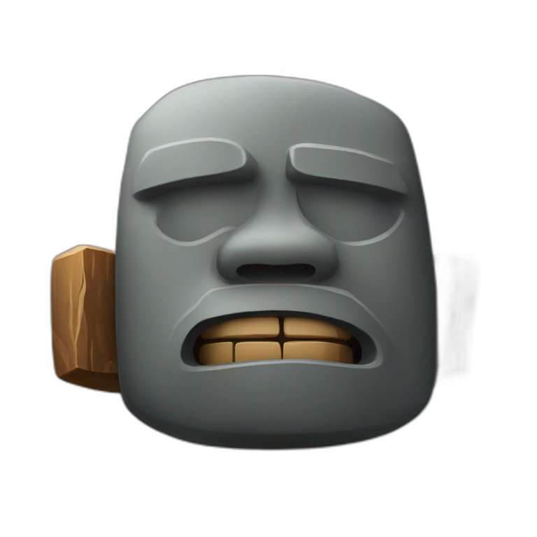 moai stone smoking cigar emoji