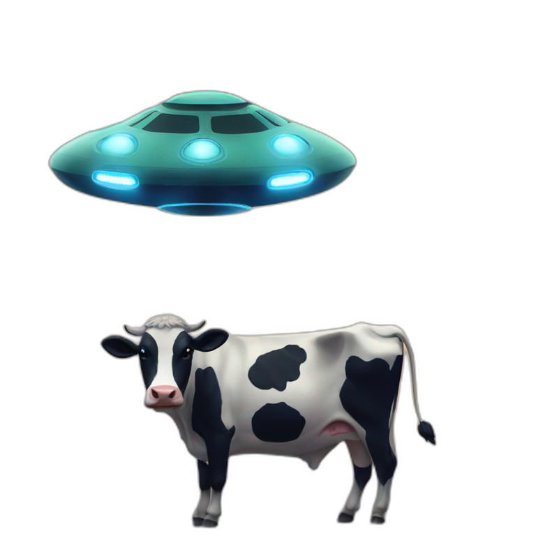 Ufo and cow emoji